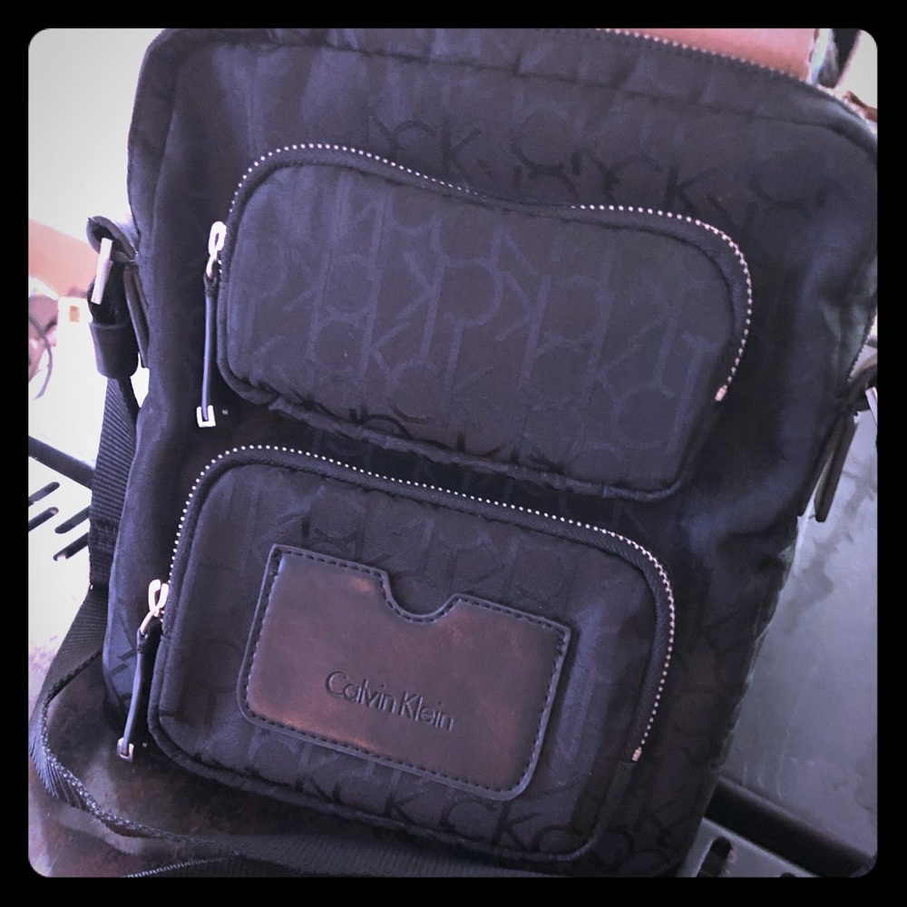CALVIN KLEIN Black Nylon Crossbody Logo Bag